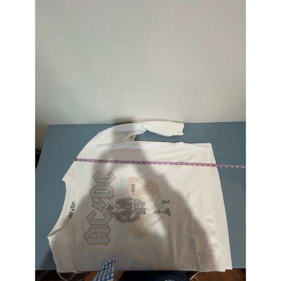 AC DC Sweatshirt size L white band graphic on front crewneck - Picture 6 of 6